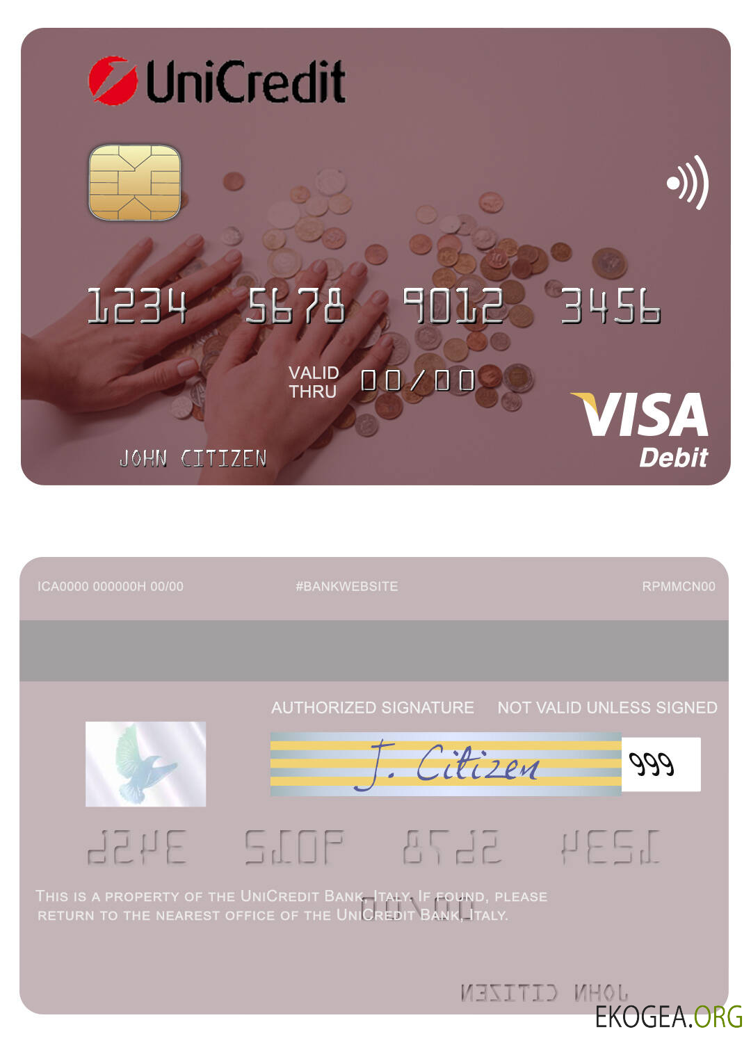 Carte de débit visa Italie UniCredit Bank